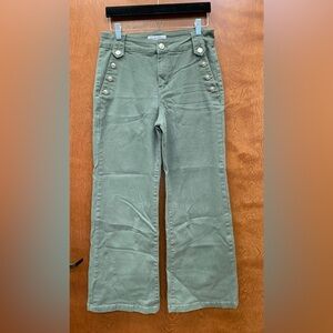 Revelation olive denim flare jeans